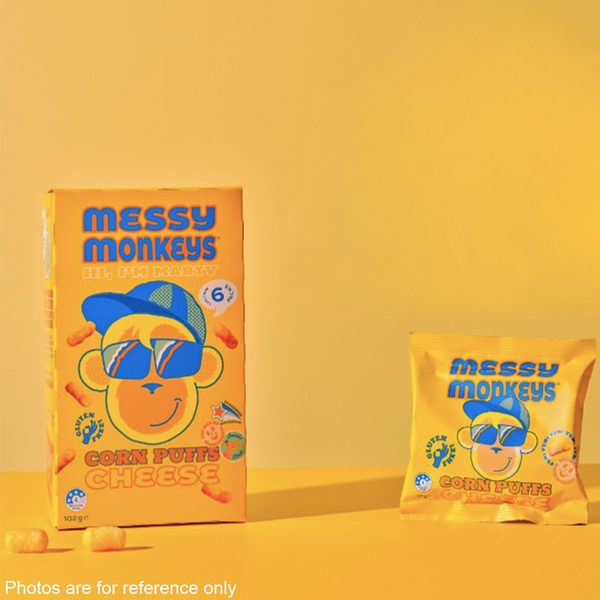 【Kid's favorite】Messy Monkeys - Gluten-free Corn Puffs Box (102g) 