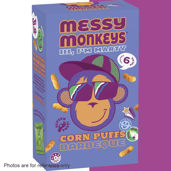 【Kid's favorite】Messy Monkeys - Gluten-free Corn Puffs Box (102g) 