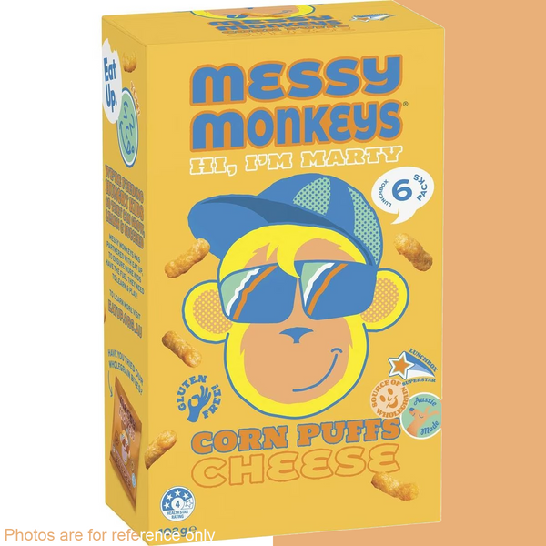【Kid's favorite】Messy Monkeys - Gluten-free Corn Puffs Box (102g) 