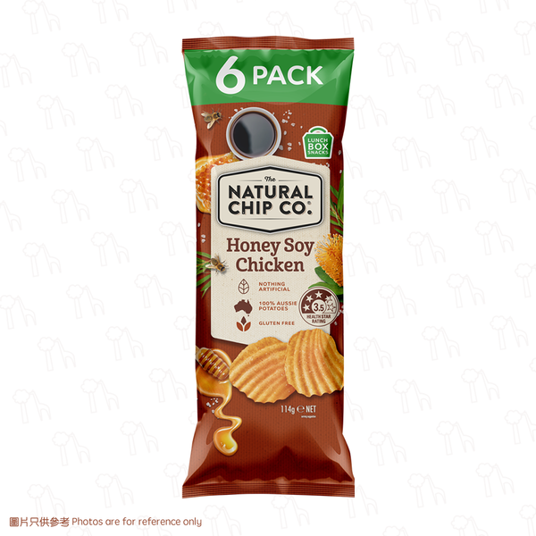 【澳洲零食】The Natural Chip Co. – 蜂蜜醬油雞味波浪薯片六小包裝（@19克）