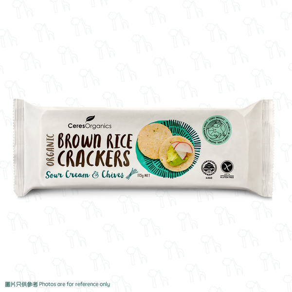 【Light and Crispy】Ceres Organics - Sour Cream & Chives Organic Gluten Free Brown Rice Crackers (115g) 