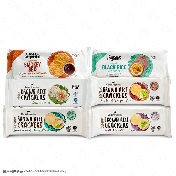 Tasting offer】Ceres Organics - Organic Gluten Brown Rice Crackers Random Flavor (115g x 2)